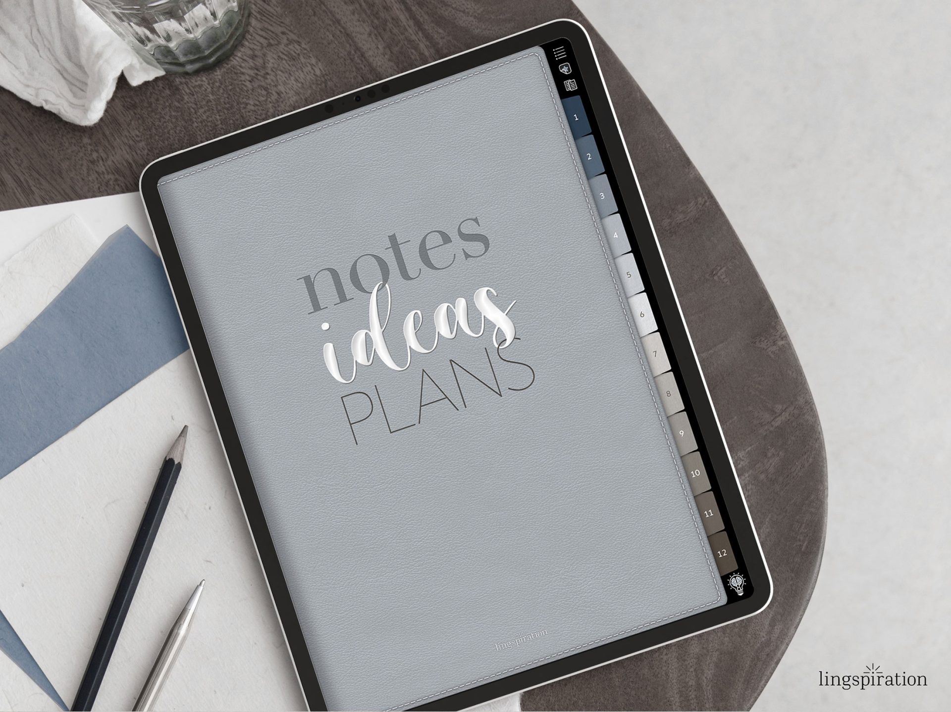 Digitales Notizbuch in Blue-Mocca