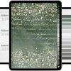 Digitales Notizbuch in Grün-Gold Optik mit 12 Registern.