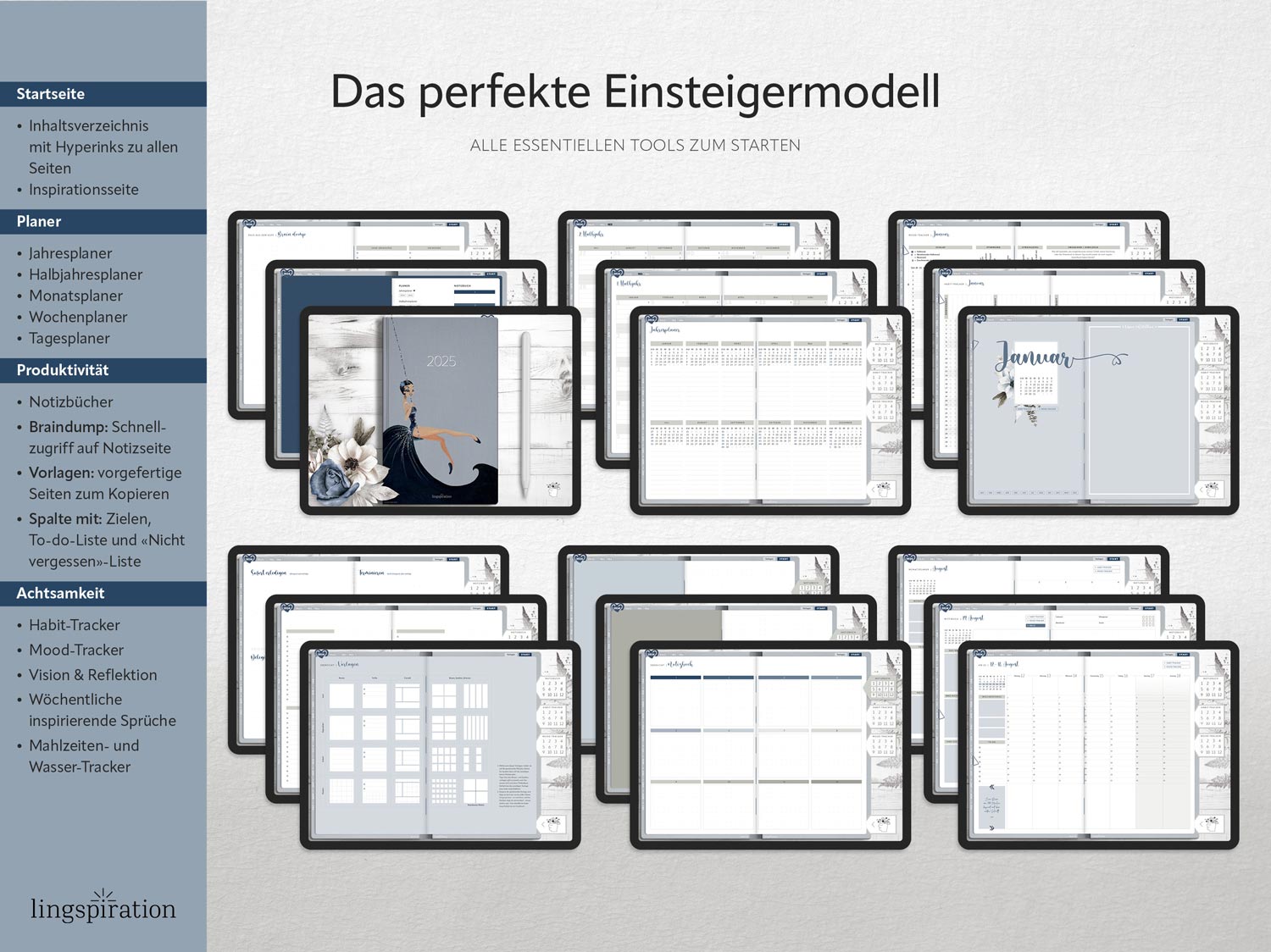 Digitaler Planer 2025 «Essentials» Cool-Blue