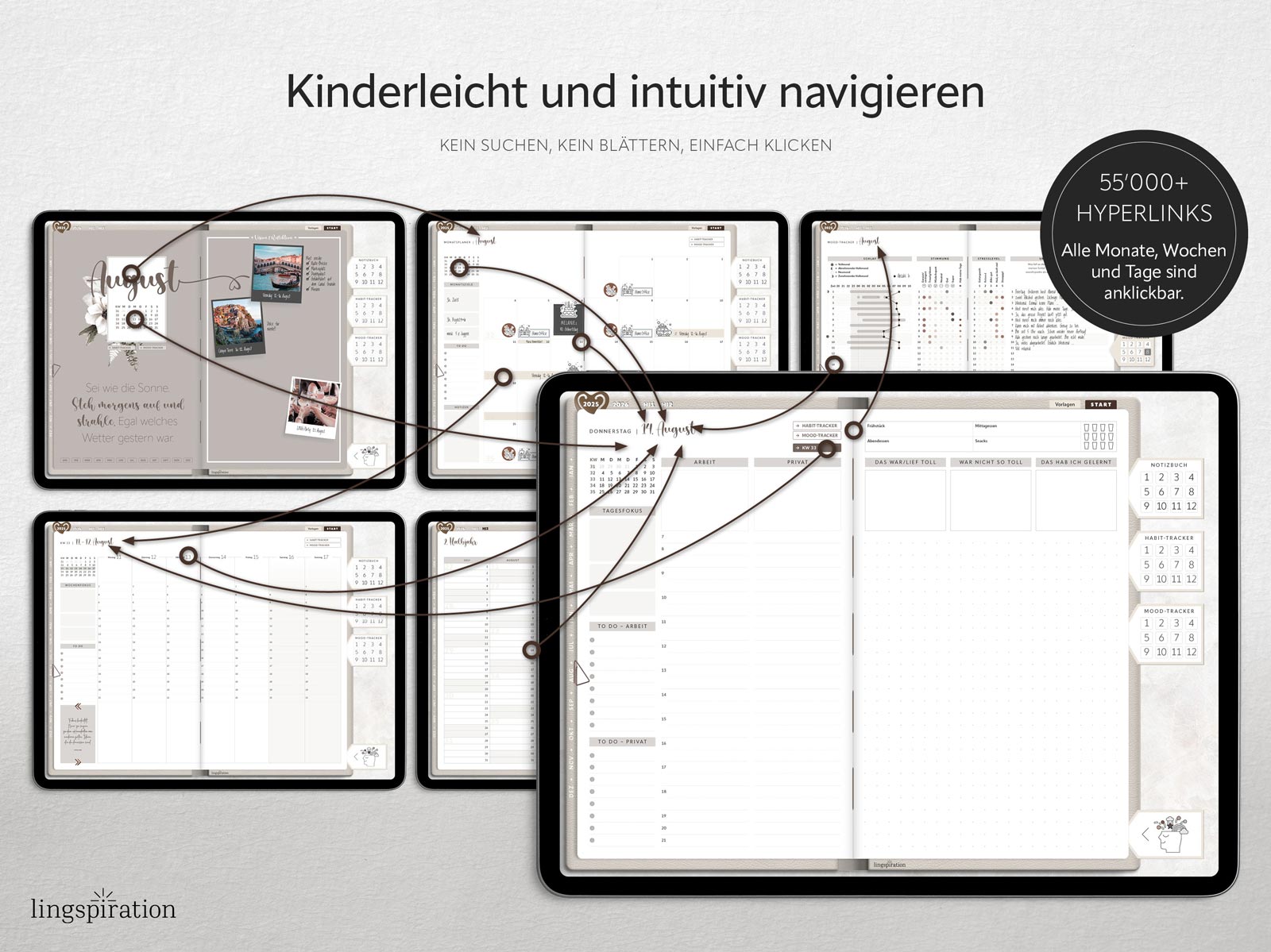 Digitaler Planer 2025 «Essentials» Mocca-Creme